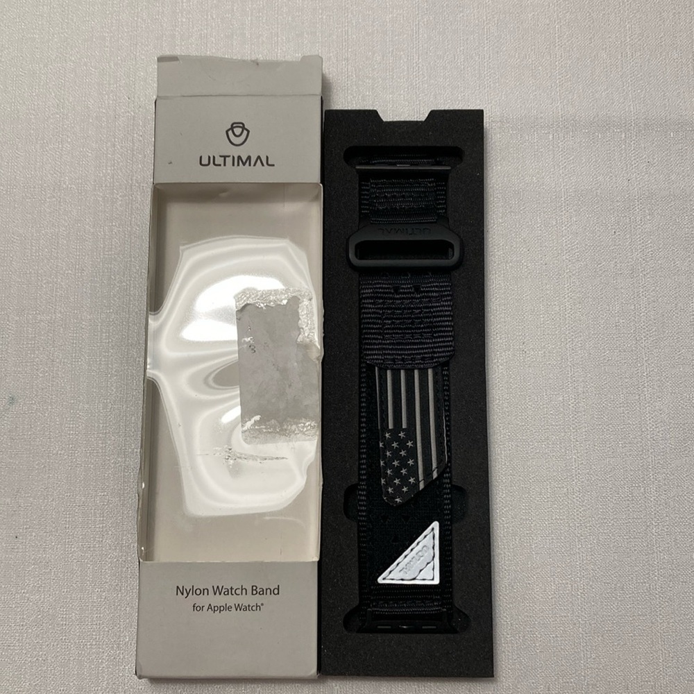 Ultimal‎ Apple Watch Band Nylon Tactical Flag Black Breathable Sports Ultra Deep